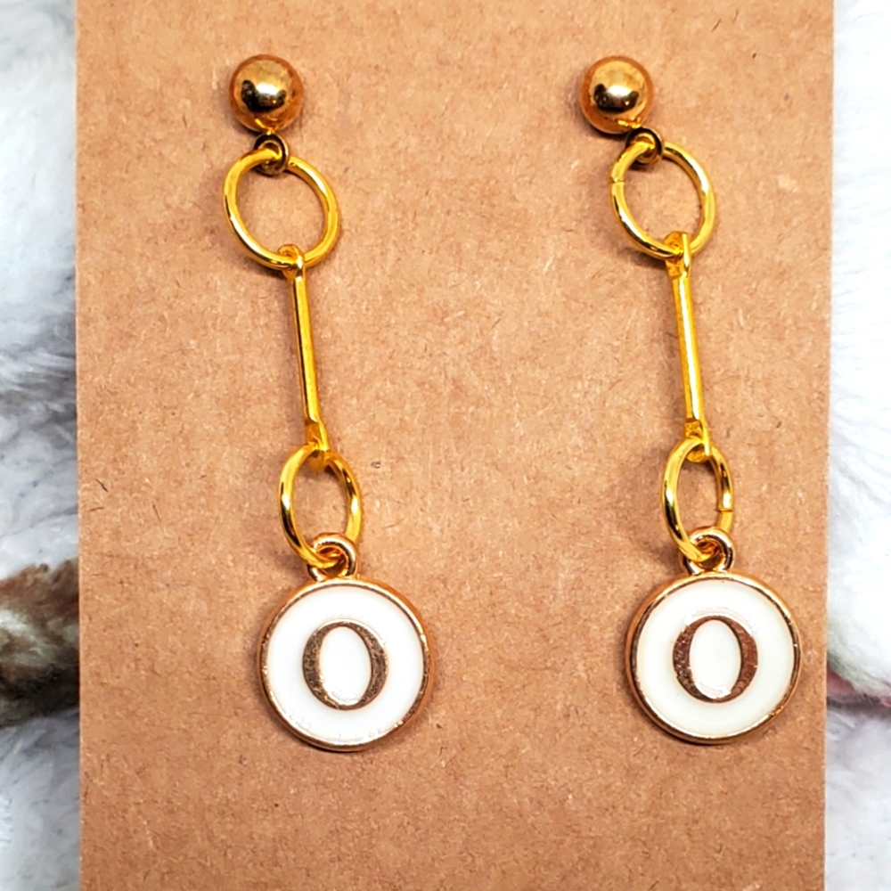 7/$10 O Initial Earrings, New